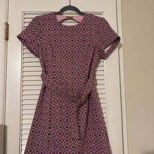 Zara Pink Geometric Midi Dress